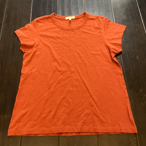 Rag & Bone Crewneck The Sub Tee Short Sleeve Rust Red Women's Size L - Picture 2 of 6